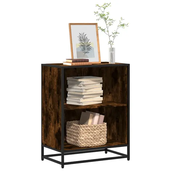 Gossi biblioteca, stejar fumuriu, 60x35x76 cm, lemn prelucrat