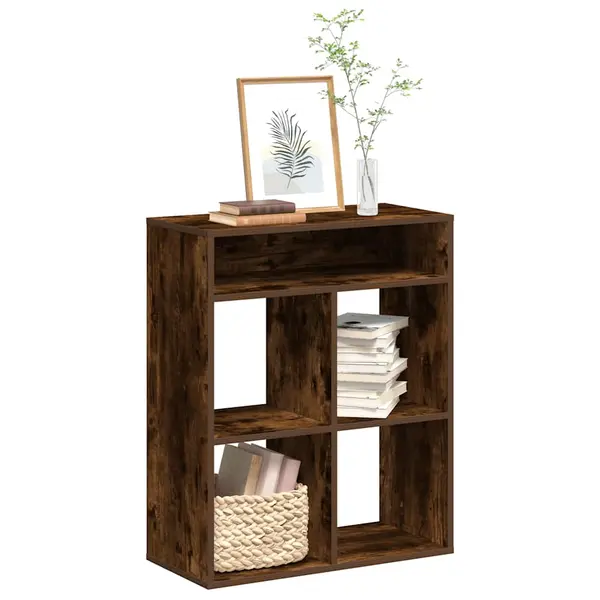 Gossi biblioteca, stejar fumuriu, 66x31x80 cm, lemn prelucrat