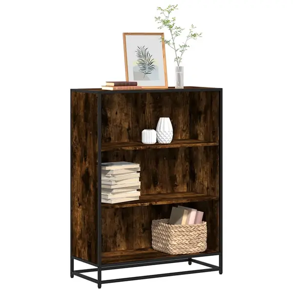 Gossi biblioteca, stejar fumuriu, 80,5x35x107,5 cm, lemn prelucrat