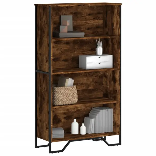 Gossi biblioteca, stejar fumuriu, 80x31x137,5 cm, lemn prelucrat