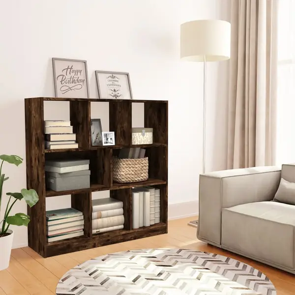 Gossi biblioteca, stejar fumuriu, 97,5x29,5x100 cm, lemn prelucrat