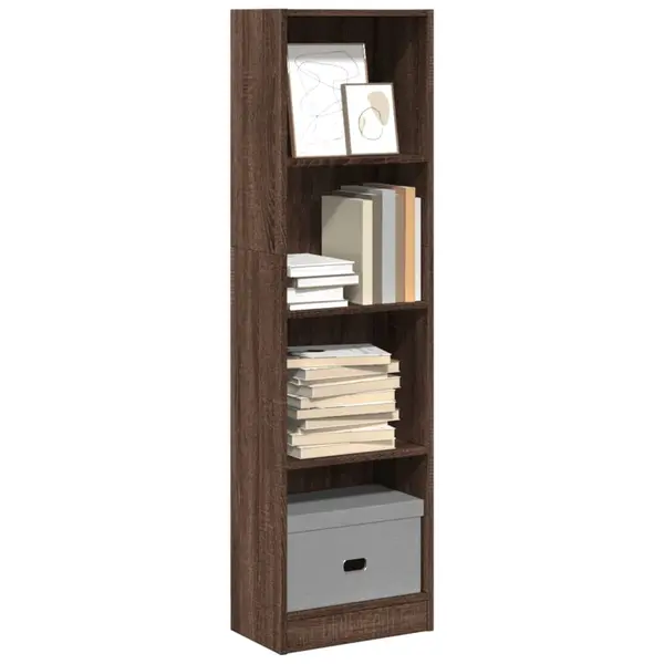 Gossi biblioteca, stejar maro, 40x24x143 cm, lemn prelucrat