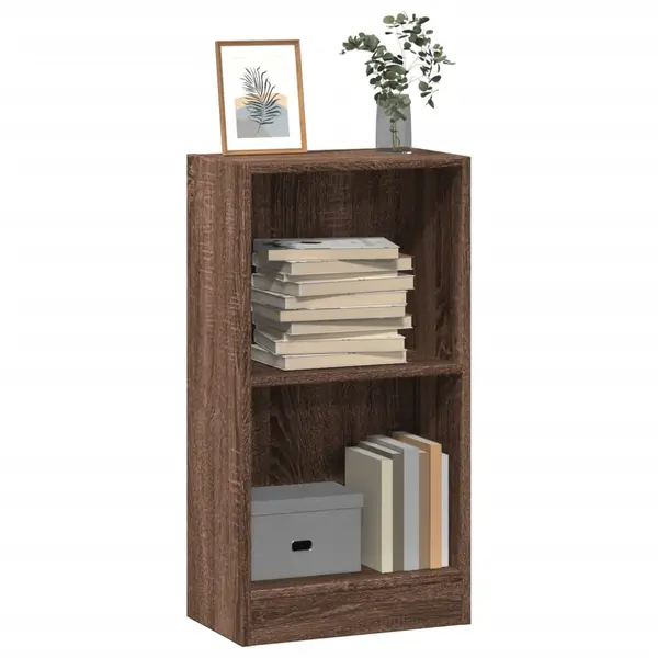 Gossi biblioteca, stejar maro, 40x24x76 cm, lemn prelucrat