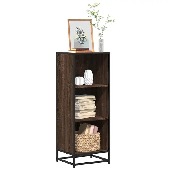 Gossi biblioteca, stejar maro, 40x35x107,5 cm, lemn prelucrat
