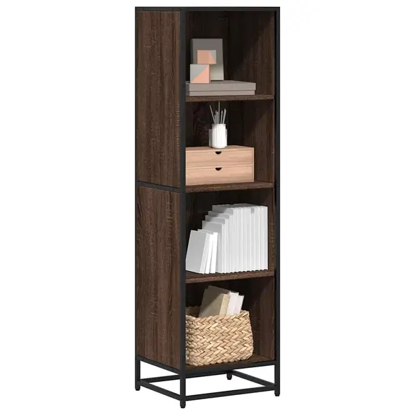 Gossi biblioteca, stejar maro, 40x35x139 cm, lemn prelucrat