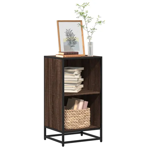 Gossi biblioteca, stejar maro, 40x35x76 cm, lemn prelucrat