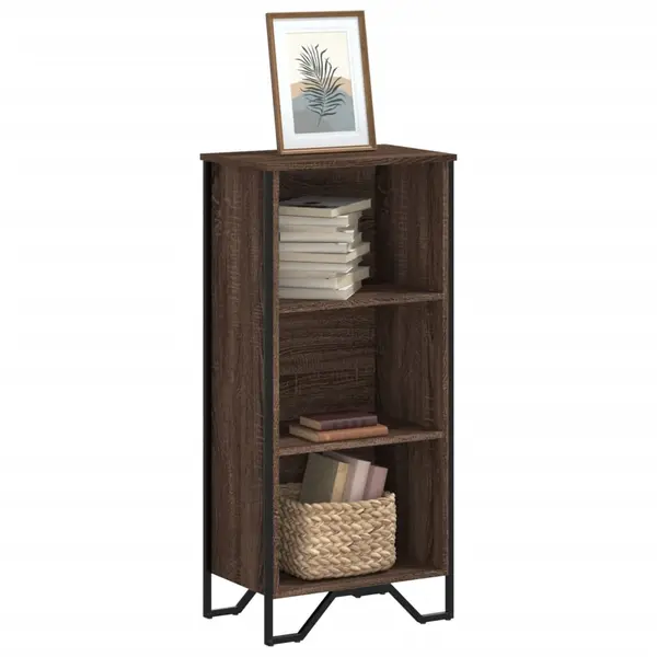 Gossi biblioteca, stejar maro, 50x31x106 cm, lemn prelucrat