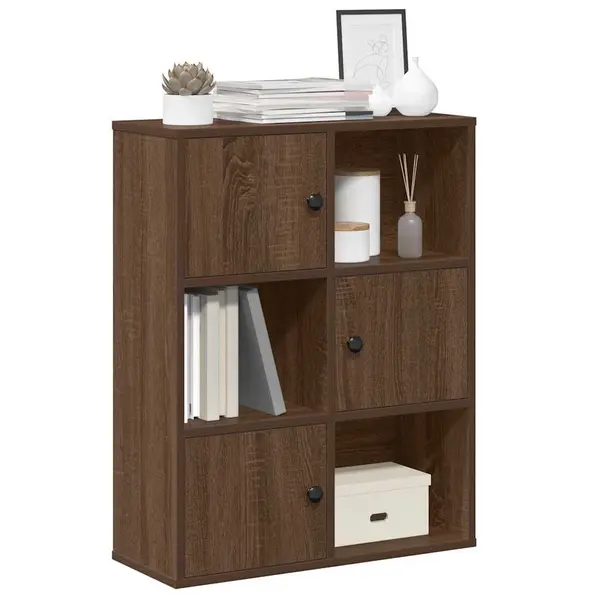 Gossi biblioteca, stejar maro, 60x24x76,5 cm, lemn prelucrat