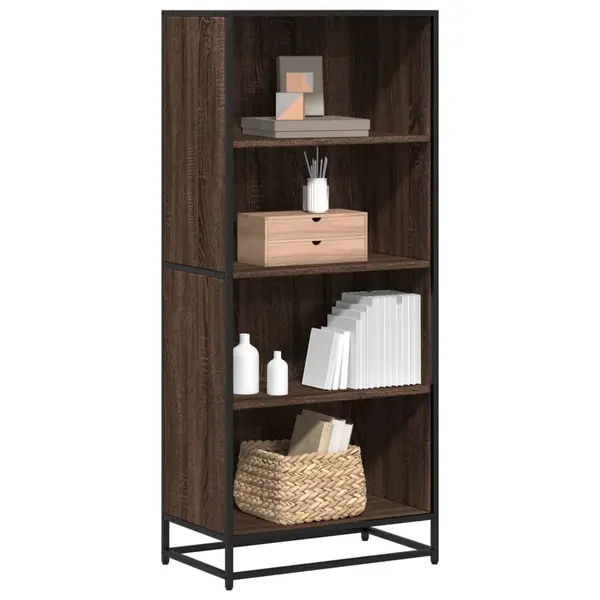 Gossi biblioteca, stejar maro, 60x35x139 cm, lemn prelucrat