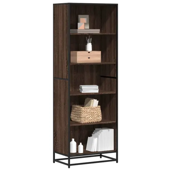 Gossi biblioteca, stejar maro, 60x35x170,5 cm, lemn prelucrat