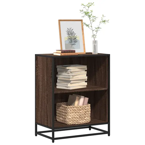 Gossi biblioteca, stejar maro, 60x35x76 cm, lemn prelucrat
