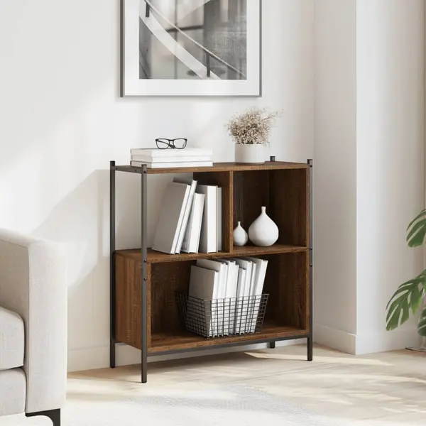 Gossi biblioteca, stejar maro, 72x28x77,5 cm, lemn prelucrat