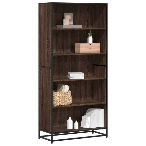 Gossi biblioteca, stejar maro, 80,5x35x170,5 cm, lemn prelucrat