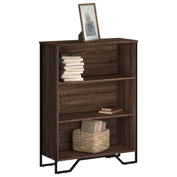 Gossi biblioteca, stejar maro, 80x31x106 cm, lemn prelucrat