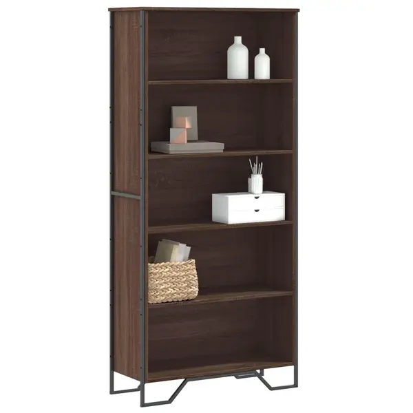 Gossi biblioteca, stejar maro, 80x31x169 cm, lemn prelucrat