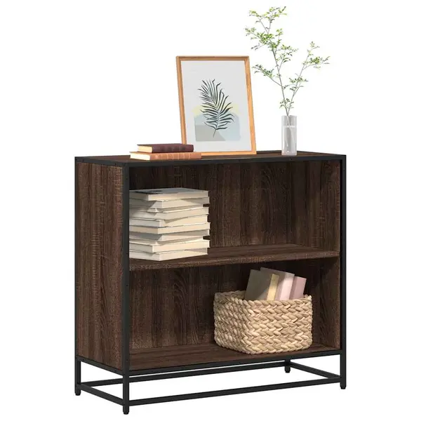 Gossi biblioteca, stejar maro, 80x35x76 cm, lemn prelucrat