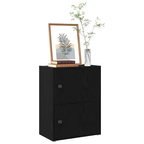 Gossi biblioteca stejar negru 40x24x52 cm lemn prelucrat