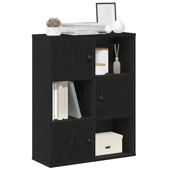 Gossi biblioteca stejar negru 60x24x76,5 cm lemn prelucrat