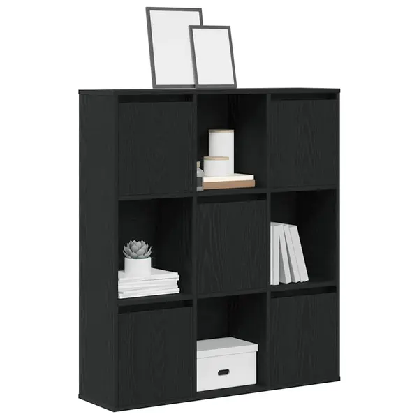 Gossi biblioteca stejar negru 89x24x101,5 cm lemn prelucrat