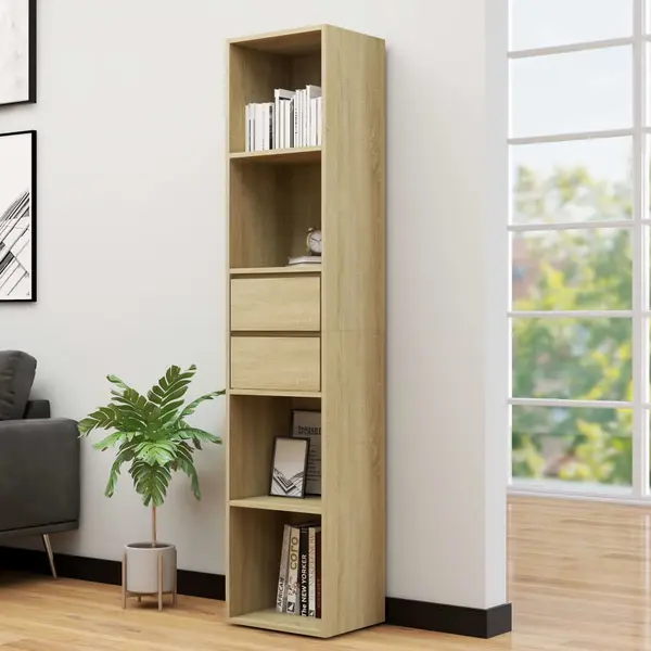 Gossi biblioteca, stejar sonoma, 36x30x171 cm, lemn prelucrat