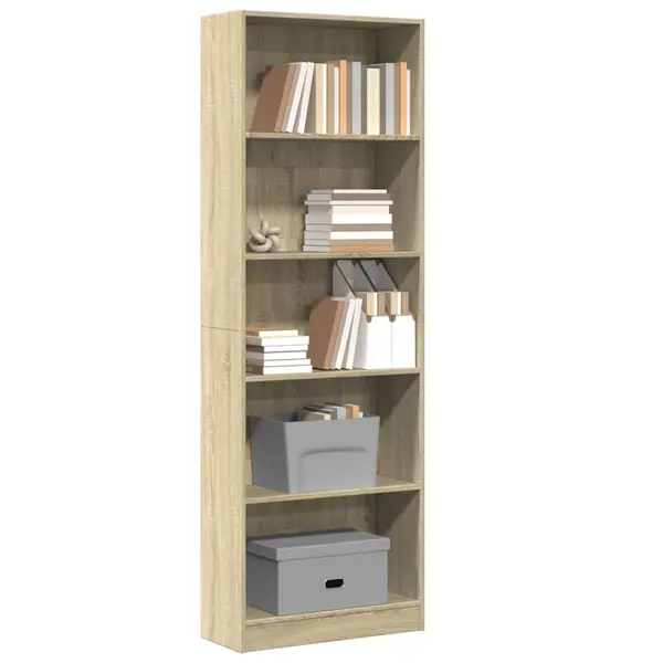 Gossi biblioteca, stejar sonoma, 60x24x176 cm, lemn prelucrat
