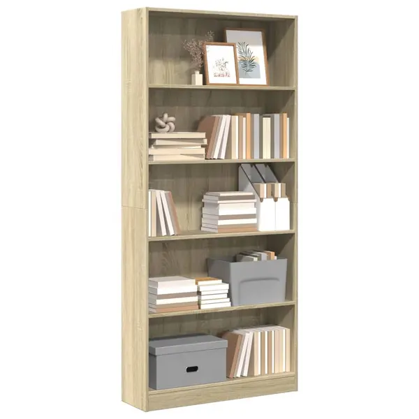 Gossi biblioteca, stejar sonoma, 80x24x176 cm, lemn prelucrat