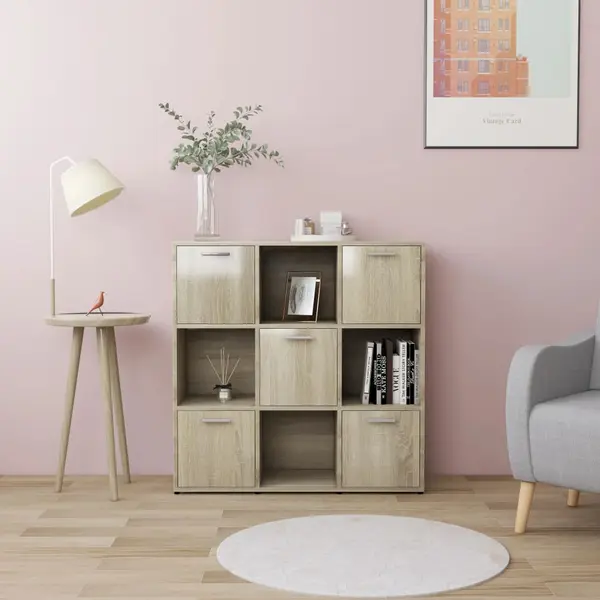 Gossi biblioteca, stejar sonoma, 90 x 30 x 90 cm, lemn prelucrat
