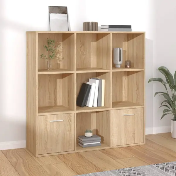 Gossi biblioteca, stejar sonoma, 98 x 30 x 98 cm, lemn prelucrat