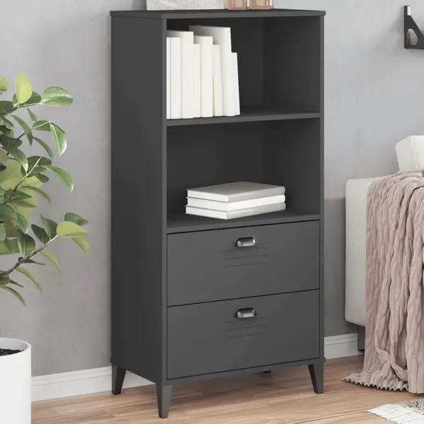Gossi biblioteca „viken”, gri antracit, 60x35x123 cm, lemn prelucrat