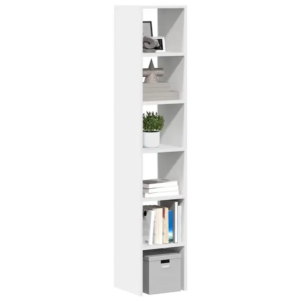 Gossi biblioteci 2 buc, stivuibile, alb, 30x30x80 cm, lemn prelucrat