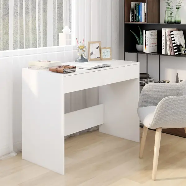 Gossi birou, alb, 101x50x76,5 cm, lemn prelucrat