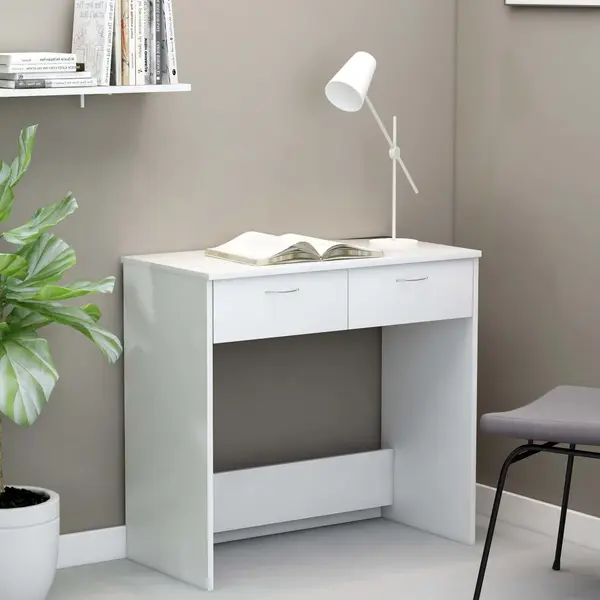 Gossi birou, alb, 80x40x75 cm, lemn prelucrat