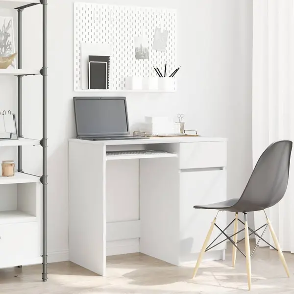 Gossi birou alb 86x49x76 cm lemn prelucrat