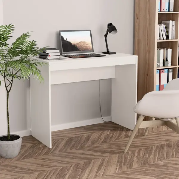Gossi birou, alb, 90x40x72 cm, lemn prelucrat