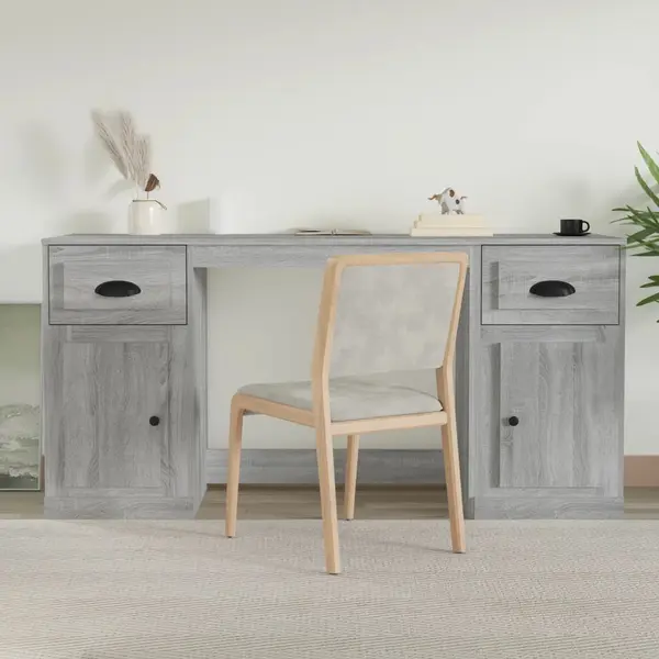 Gossi birou cu dulap, gri sonoma, lemn prelucrat