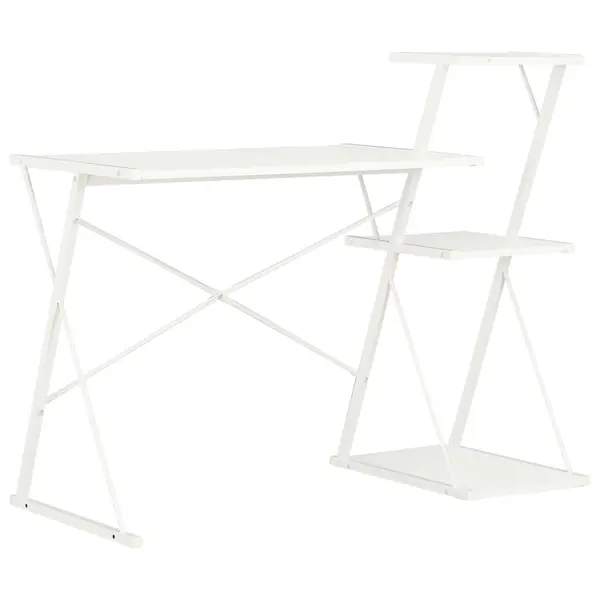 Gossi birou cu raft, alb, 116 x 50 x 93 cm