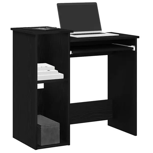 Gossi birou cu rafturi, negru, 84x40x78 cm, pal