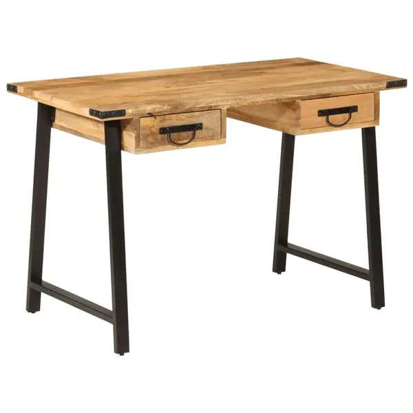 Gossi birou cu sertare, 105x55x70 cm, lemn masiv de mango si fier