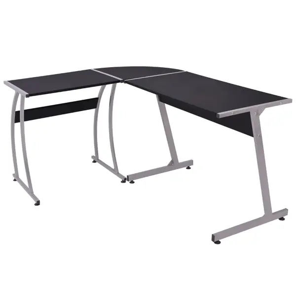 Gossi birou de colt in forma de l, negru
