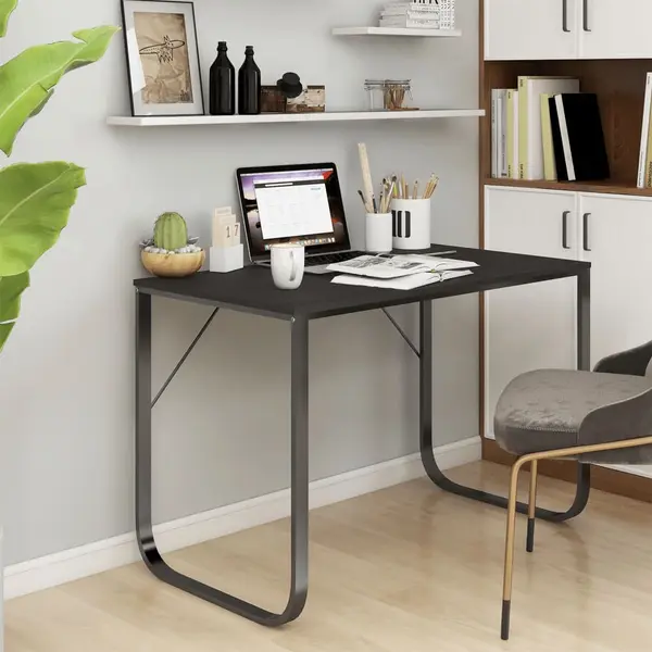 Gossi birou de computer, alb, 110x60x73 cm, lemn prelucrat