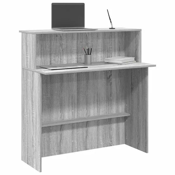 Gossi birou de receptie gri sonoma 100x50x103,5 cm lemn prelucrat
