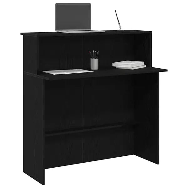 Gossi birou de receptie negru 100x50x103,5 cm lemn prelucrat