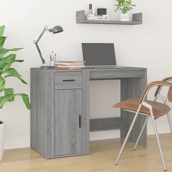 Gossi birou, gri sonoma, 100x49x75 cm, lemn prelucrat