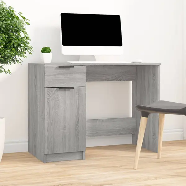 Gossi birou, gri sonoma, 100x50x75 cm, lemn compozit