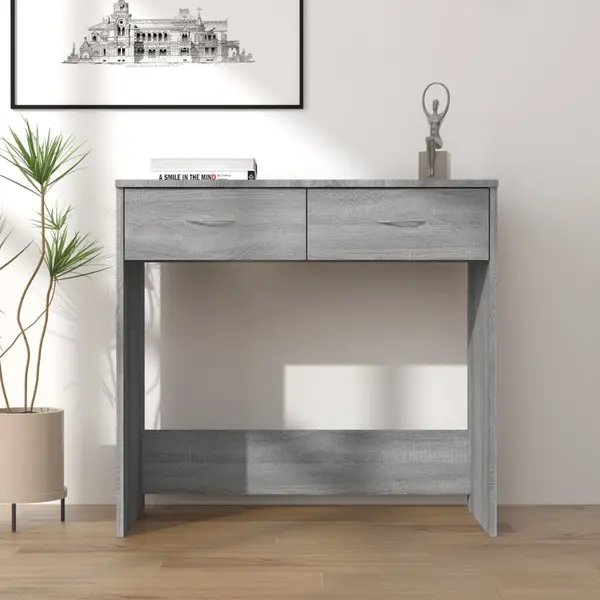 Gossi birou, gri sonoma, 80x40x75 cm, lemn prelucrat
