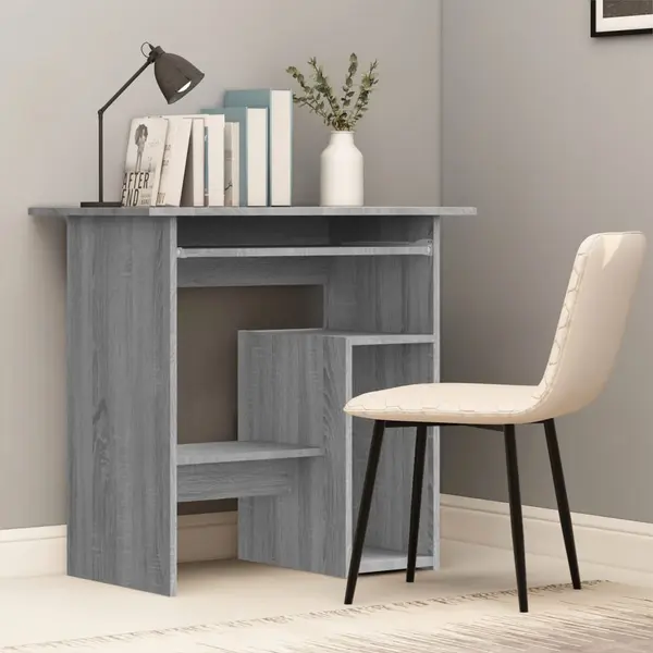 Gossi birou, gri sonoma, 80x45x74 cm, lemn prelucrat