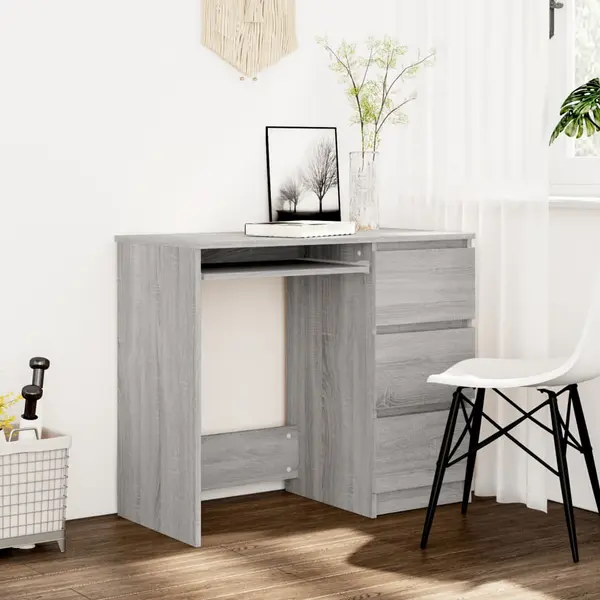 Gossi birou, gri sonoma, 90x45x76 cm, lemn prelucrat