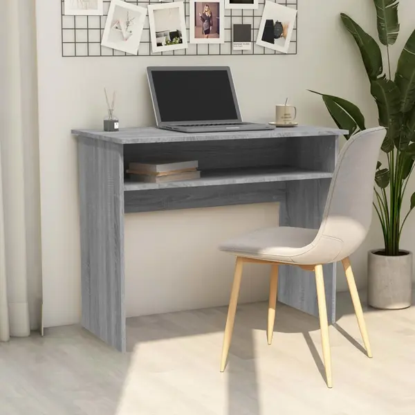 Gossi birou, gri sonoma, 90x50x74 cm, lemn prelucrat