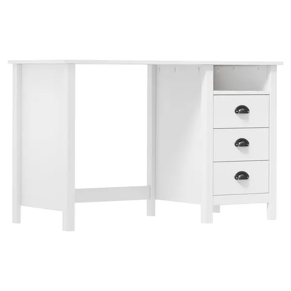 Gossi birou hill cu 3 sertare, 120x50x74 cm, lemn masiv de pin