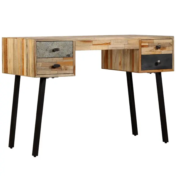 Gossi birou lemn masiv de tec reciclat 110x50x76 cm